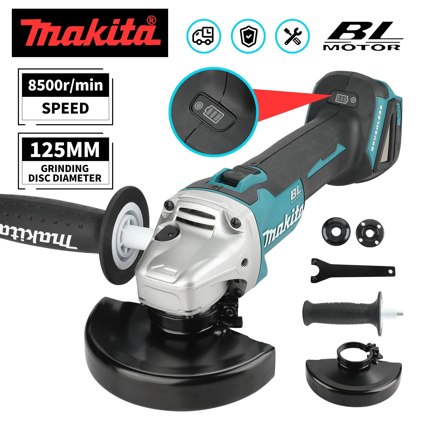 Brushless Angle Grinder Battery Powered - 새로운 2026 마키타 DGA504 125mm 무선