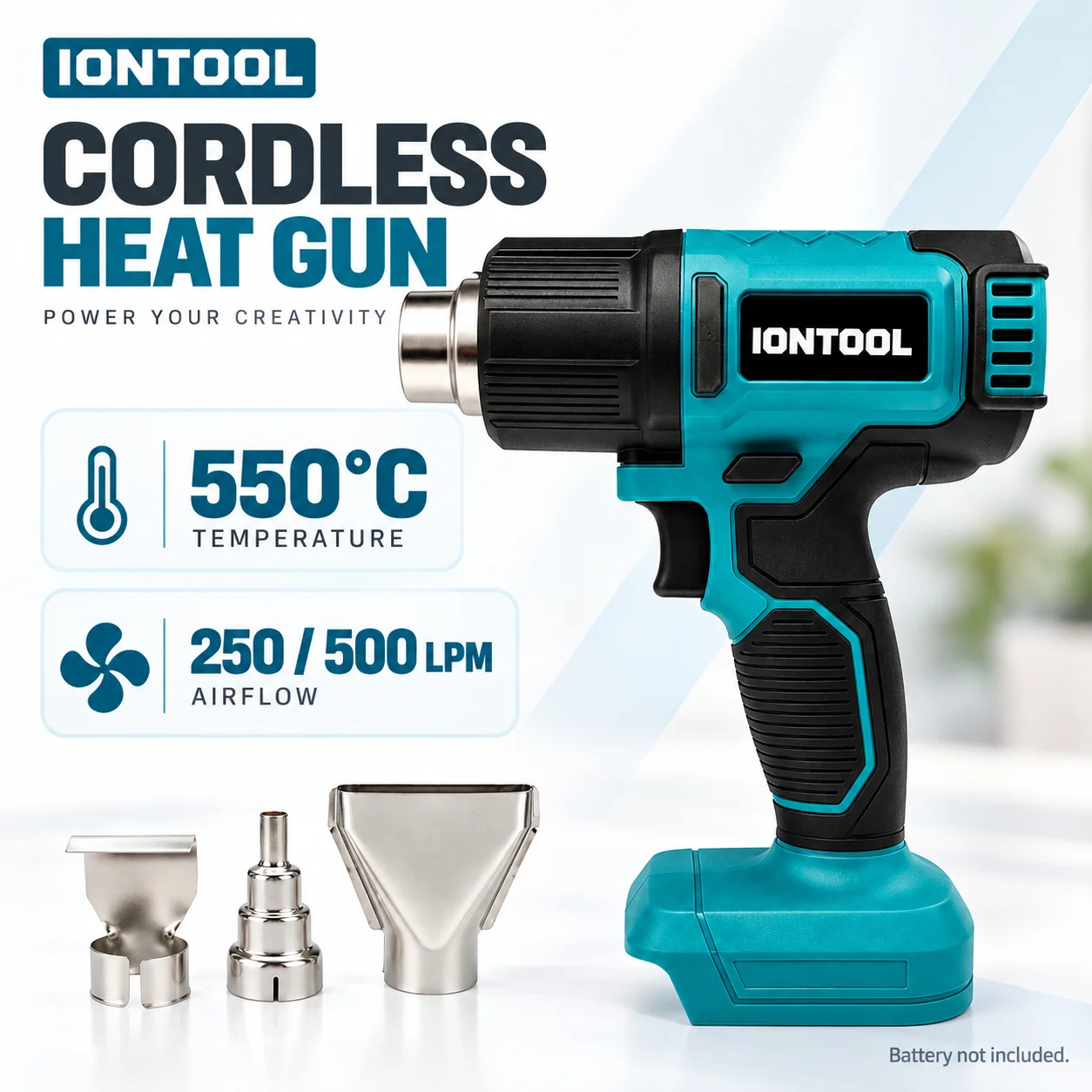 Cordless Heat Gun For Shrink Tubing - IONTOOL 무선 열풍기 550C: 가정용 수축