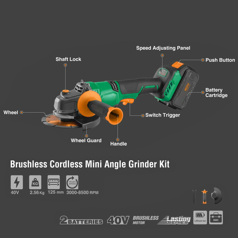 125mm 리튬 무선 40v 브러시리스 앵글 그라인더  - Brushless Angle Grinder Battery Powered 리뷰 및 가격