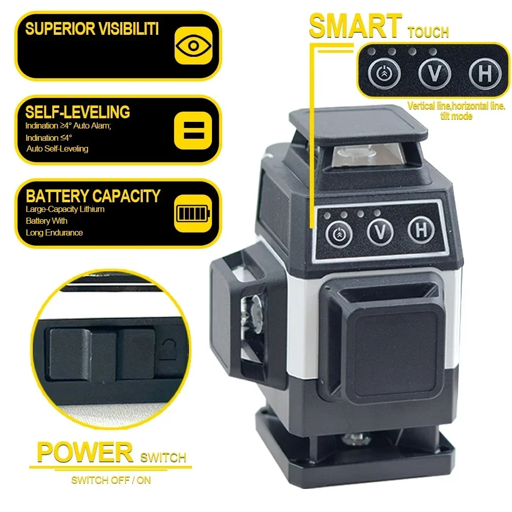 16라인 레이저 레벨, 4D 자동 수평 조절 기능, 4 - Laser Level 16 Lines 4D Green 리뷰 및 가격