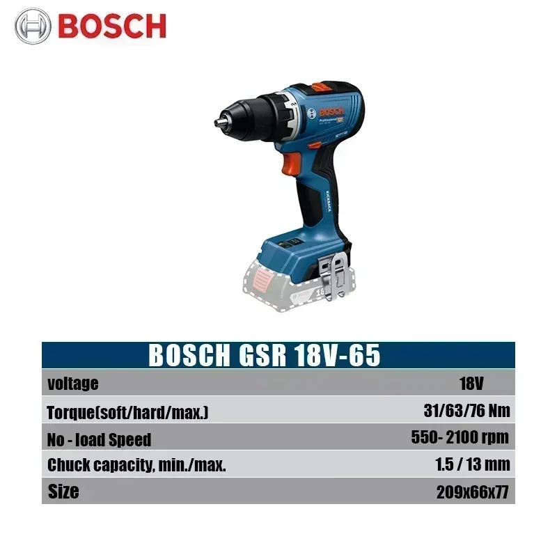 보쉬 GSR 18V-65 브러시리스 무선 드릴 18V  - Brushless Cordless Electric Drill 18V 리뷰 및 가격
