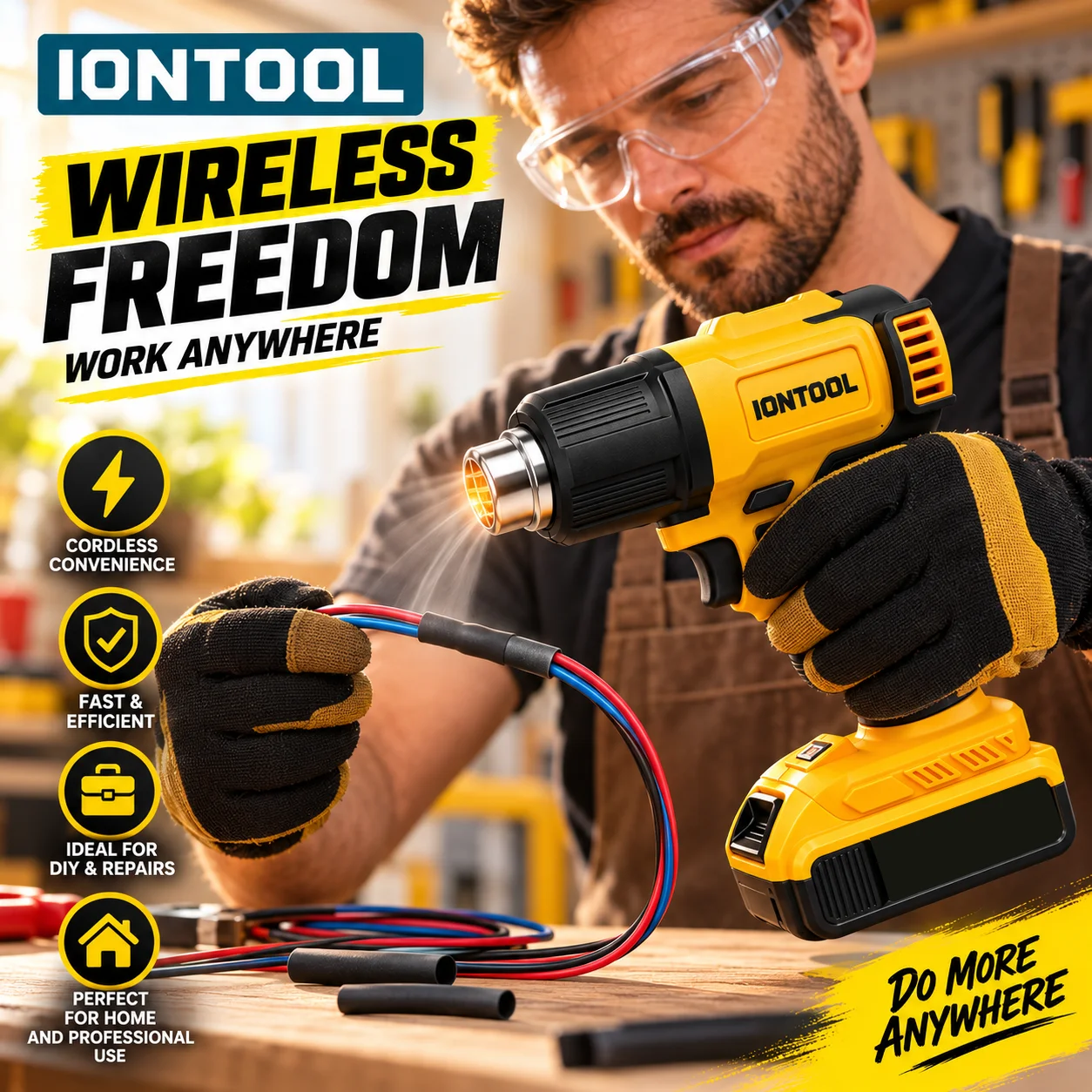 IONTOOL 무선 열풍기 550 ℃   고온에서 수축 - Cordless Heat Gun For Shrink Tubing 리뷰 및 가격