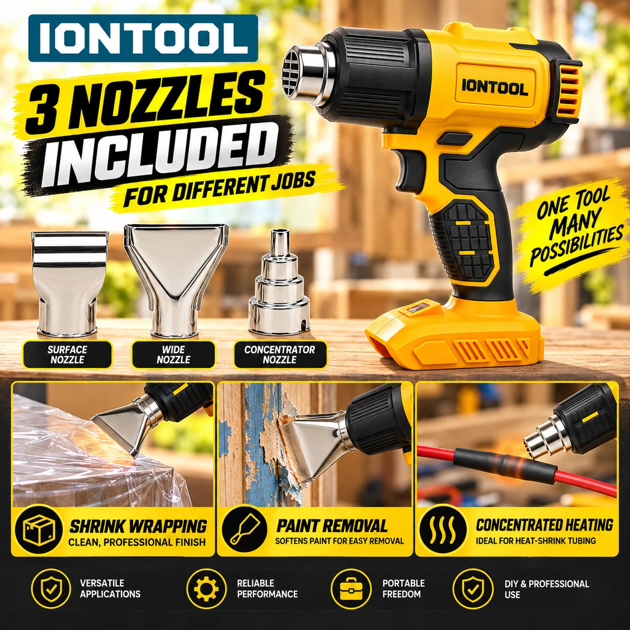 IONTOOL 무선 열풍기 550 ℃   자동차 수리, - Cordless Heat Gun For Shrink Tubing 리뷰 및 가격
